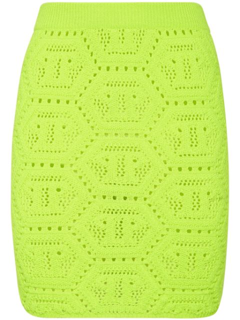 Philipp Plein patterned-knit mini skirt Women