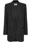 Philipp Plein Cady pinstripe-crystal single-breasted blazer - Black