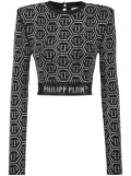 Philipp Plein all-over graphic-print cotton top - Black