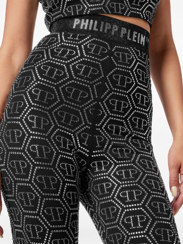 Philipp Plein Monogram Rhinestone Leggings - Farfetch