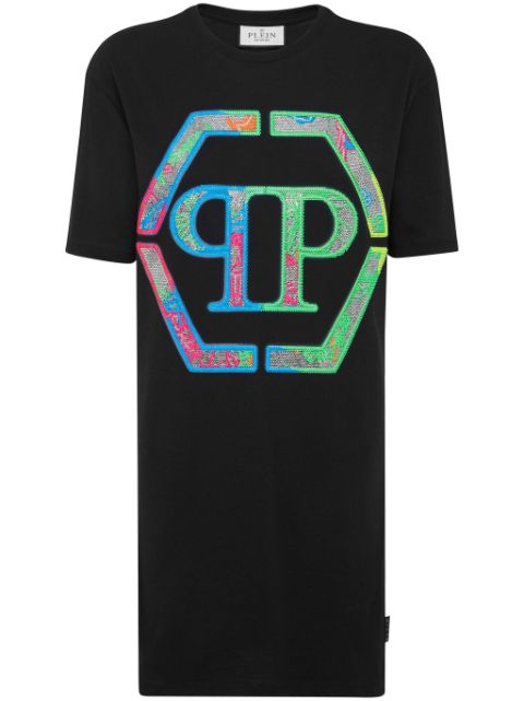 Philipp Plein logo-embellished cotton T-shirt dress