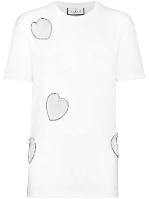 Philipp Plein heart-motif cut-out T-shirt Women