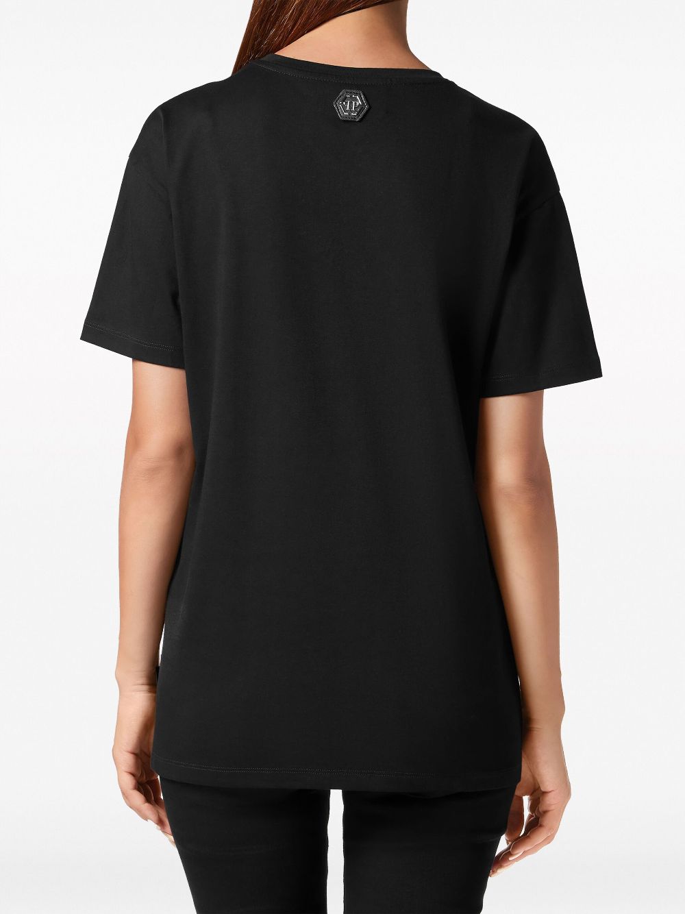 Shop Philipp Plein Logo-patch Cotton T-shirt In Black