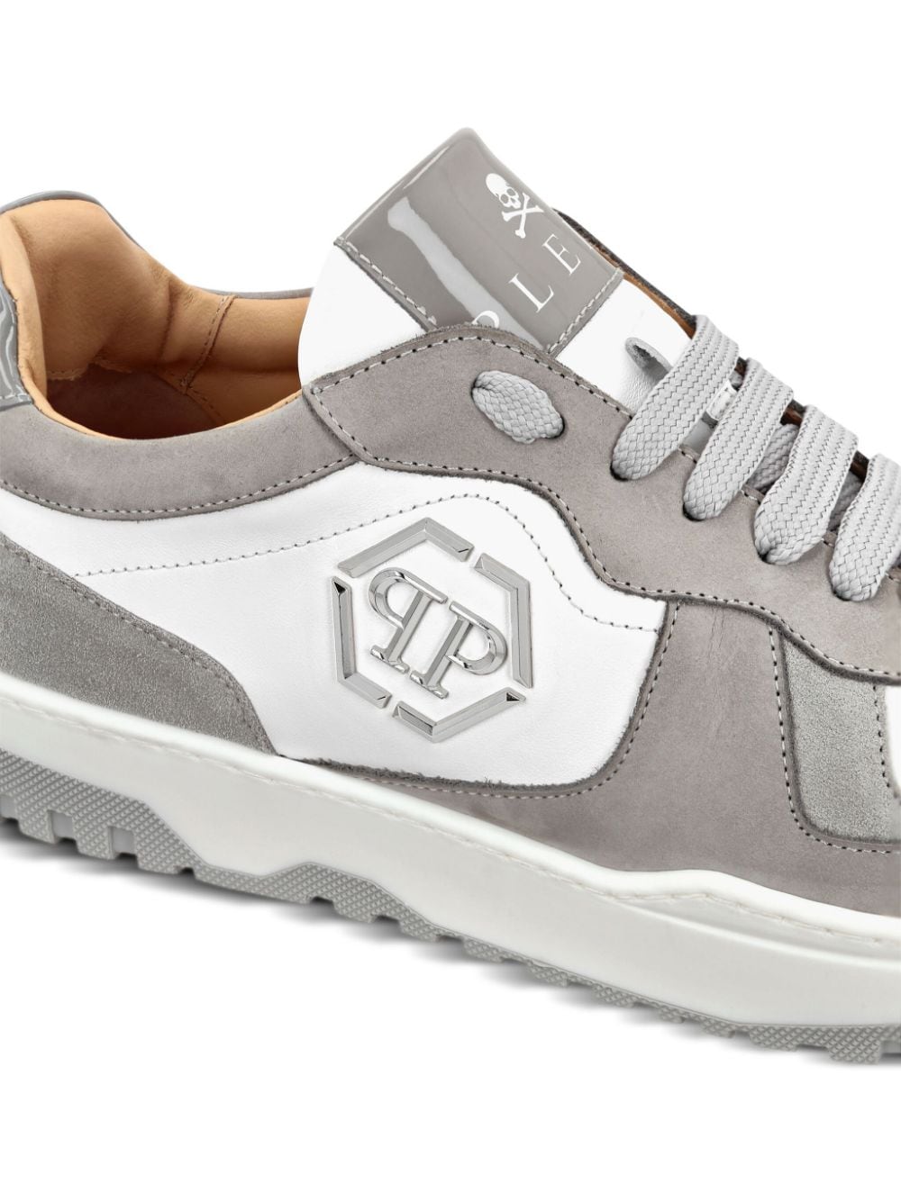 Shop Philipp Plein Hexagon Panelled Low-top Sneakers In White