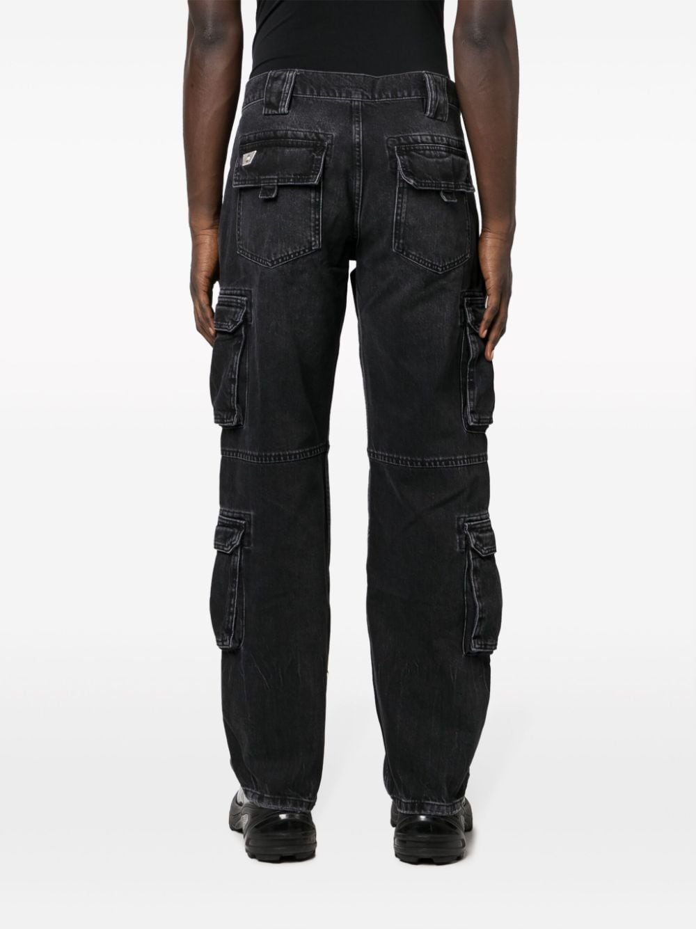 Shop Misbhv Eyelet-detail Straight-leg Jeans In Black