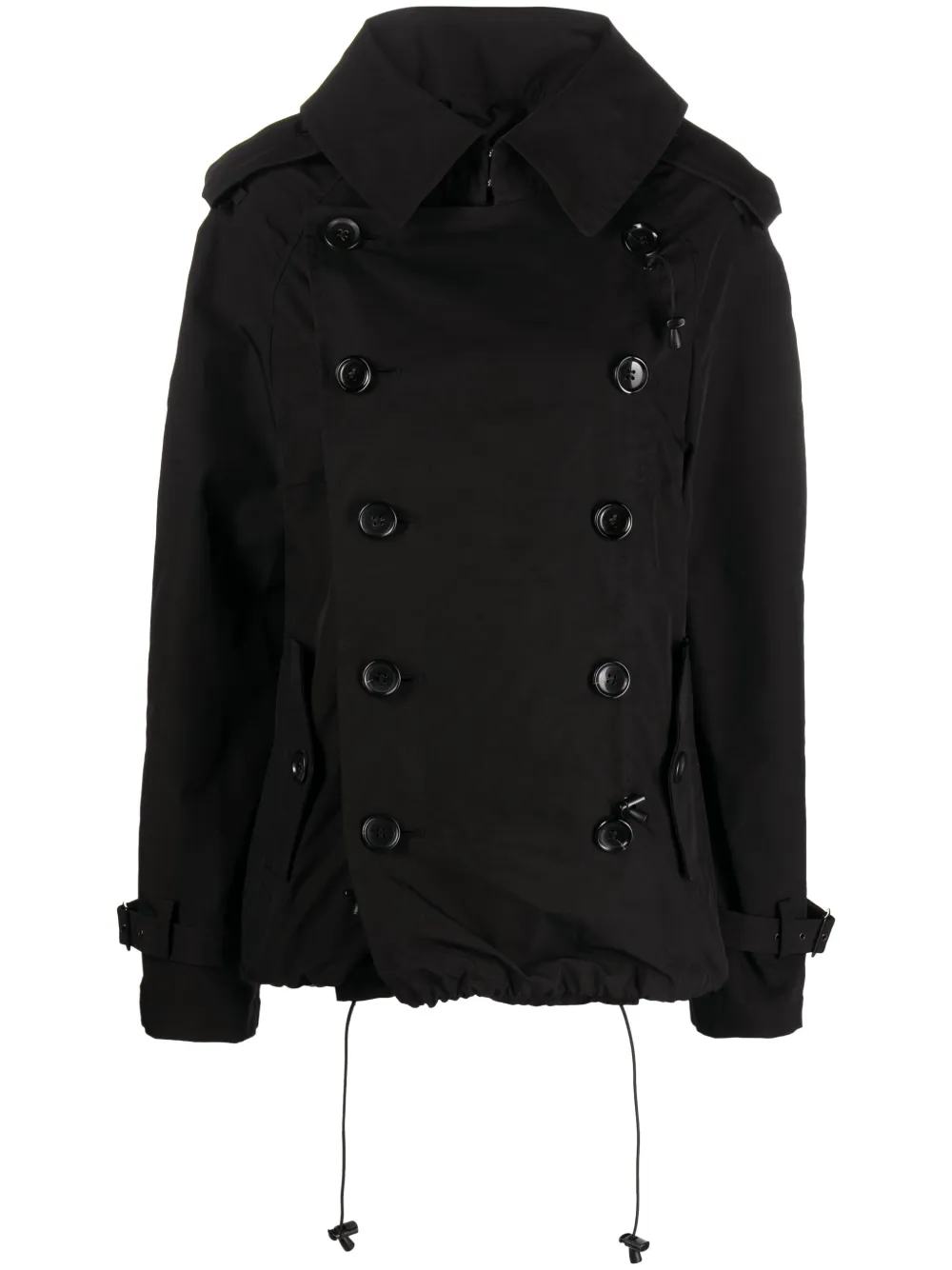 Junya Watanabe Ruched Oversized Padded Jacket In Black