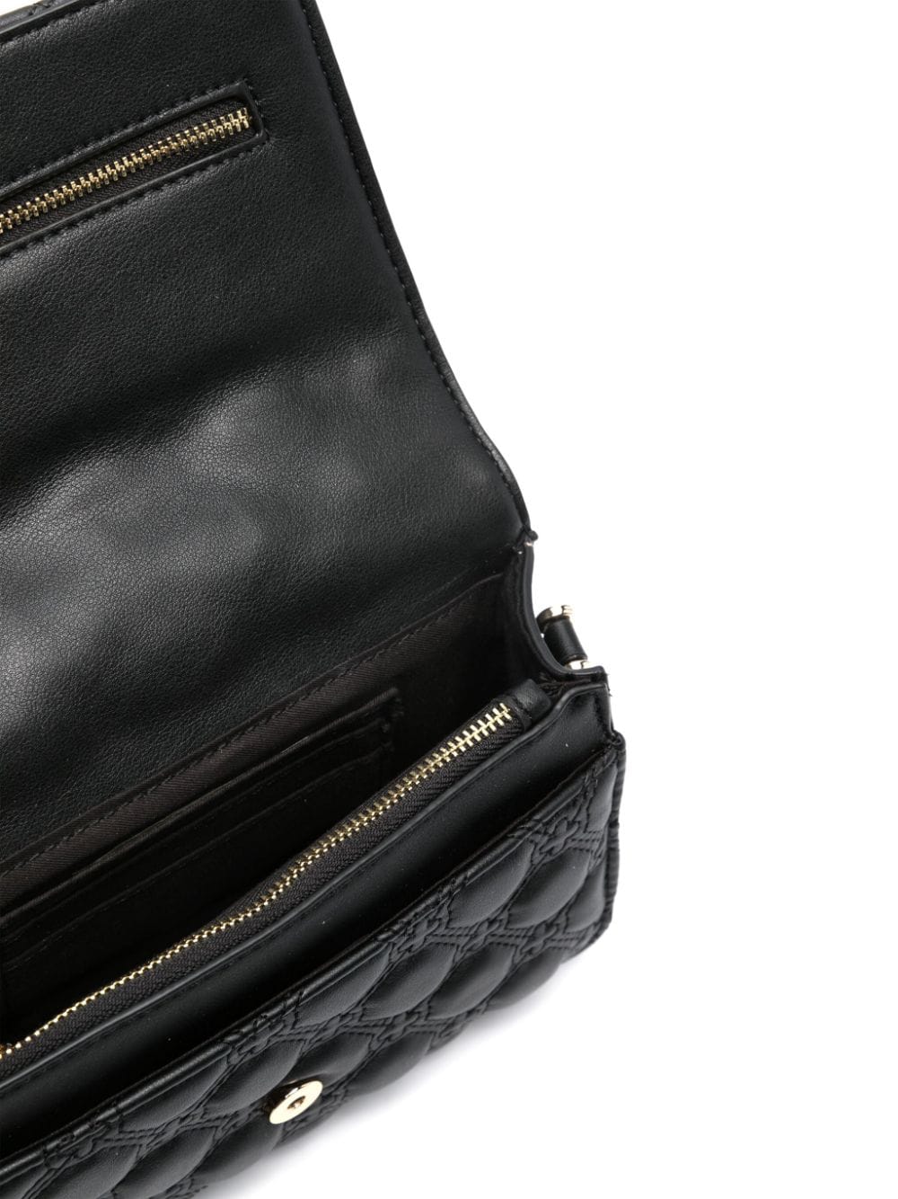 Shop V73 Eva Matelassé-effect Shoulder Bag In Black