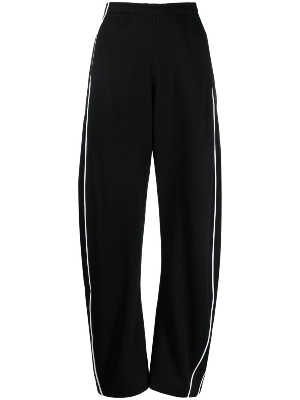 Jnby Side-stripe Cotton Track Pants In Black