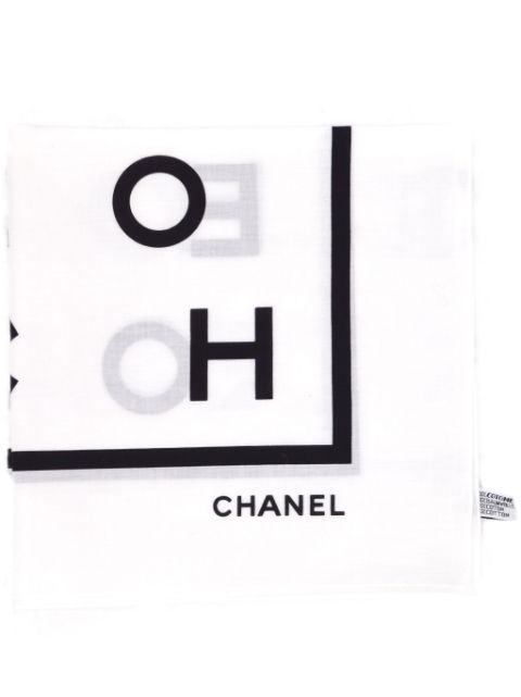 Cheap HOT SALE CHANEL 1990-2000s Coco print scarf Women