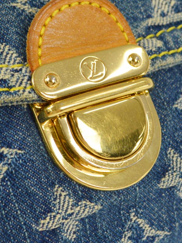 LOUIS VUITTON Mini Pleaty Shoulder Bag Monogram Denim Blue M95050