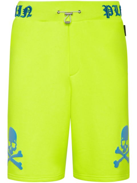 Philipp Plein Skull&Bones logo-embroidered shorts Men