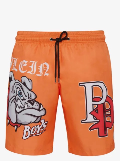Philipp Plein logo-print swim shorts