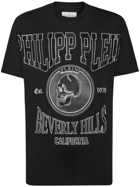 Philipp Plein crystal-embellished cotton T-shirt Men