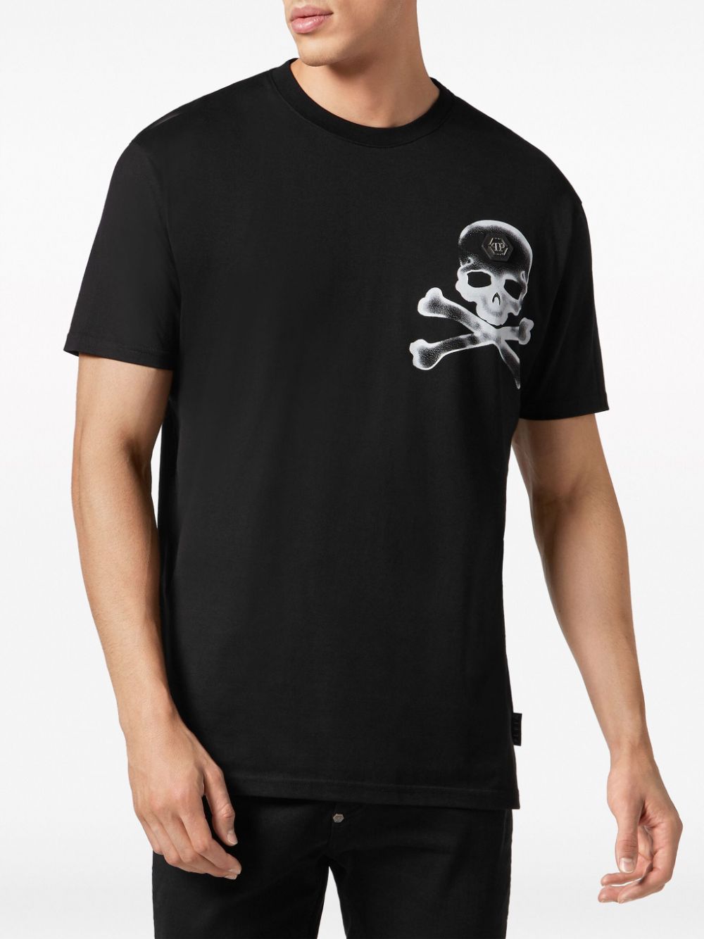 Shop Philipp Plein Gothic Plein Skull-print T-shirt In Black