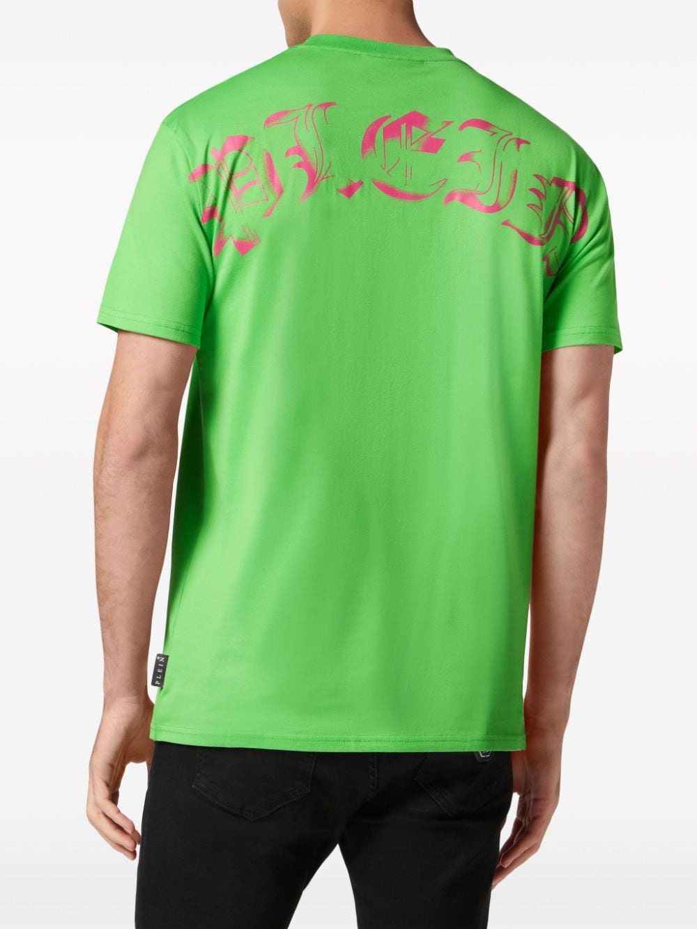 Shop Philipp Plein Gothic Plein Cotton T-shirt In Green