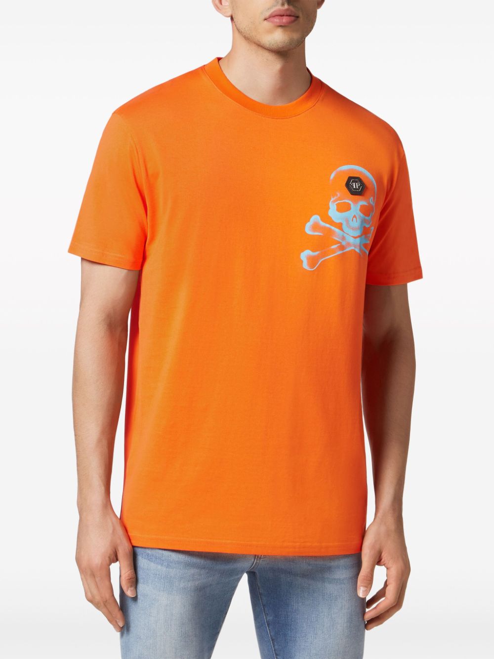 Shop Philipp Plein Logo-print Cotton T-shirt In Orange
