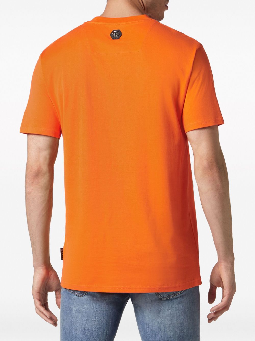 Shop Philipp Plein Logo-print Cotton T-shirt In Orange