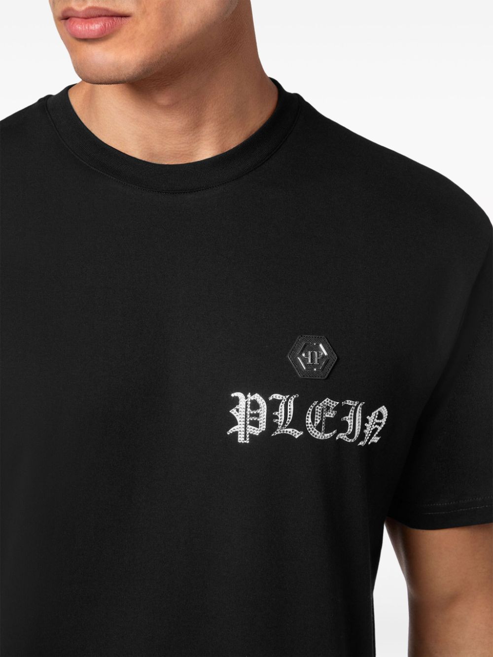 Philipp Plein T-shirt verfraaid met kristal Zwart