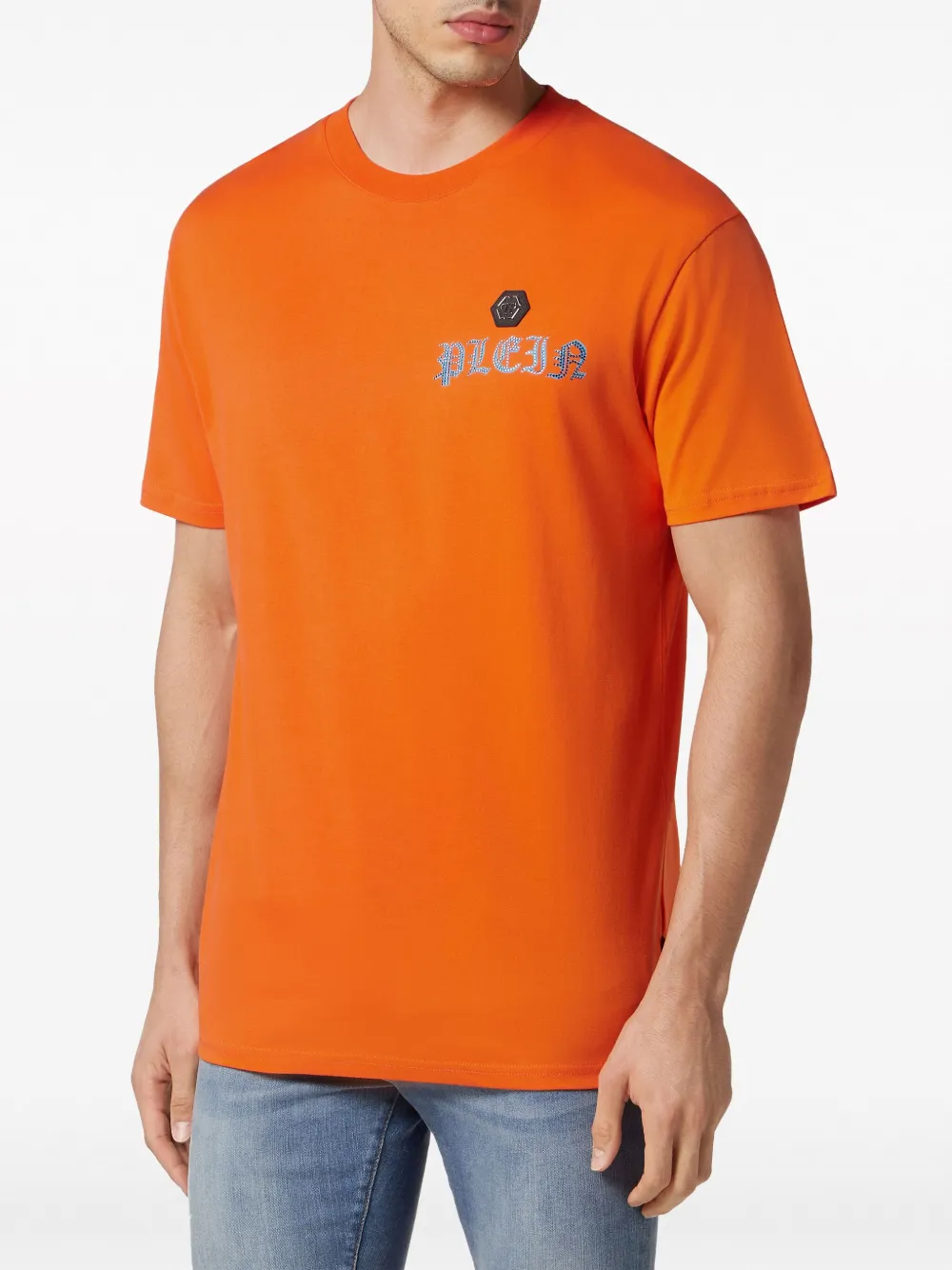 Philipp Plein T-shirt met doodskopprint Oranje