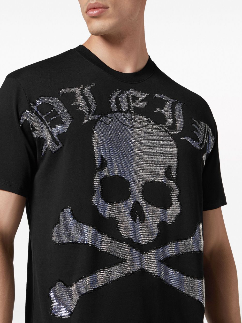 Shop Philipp Plein Gothic Plein Cotton T-shirt In Black