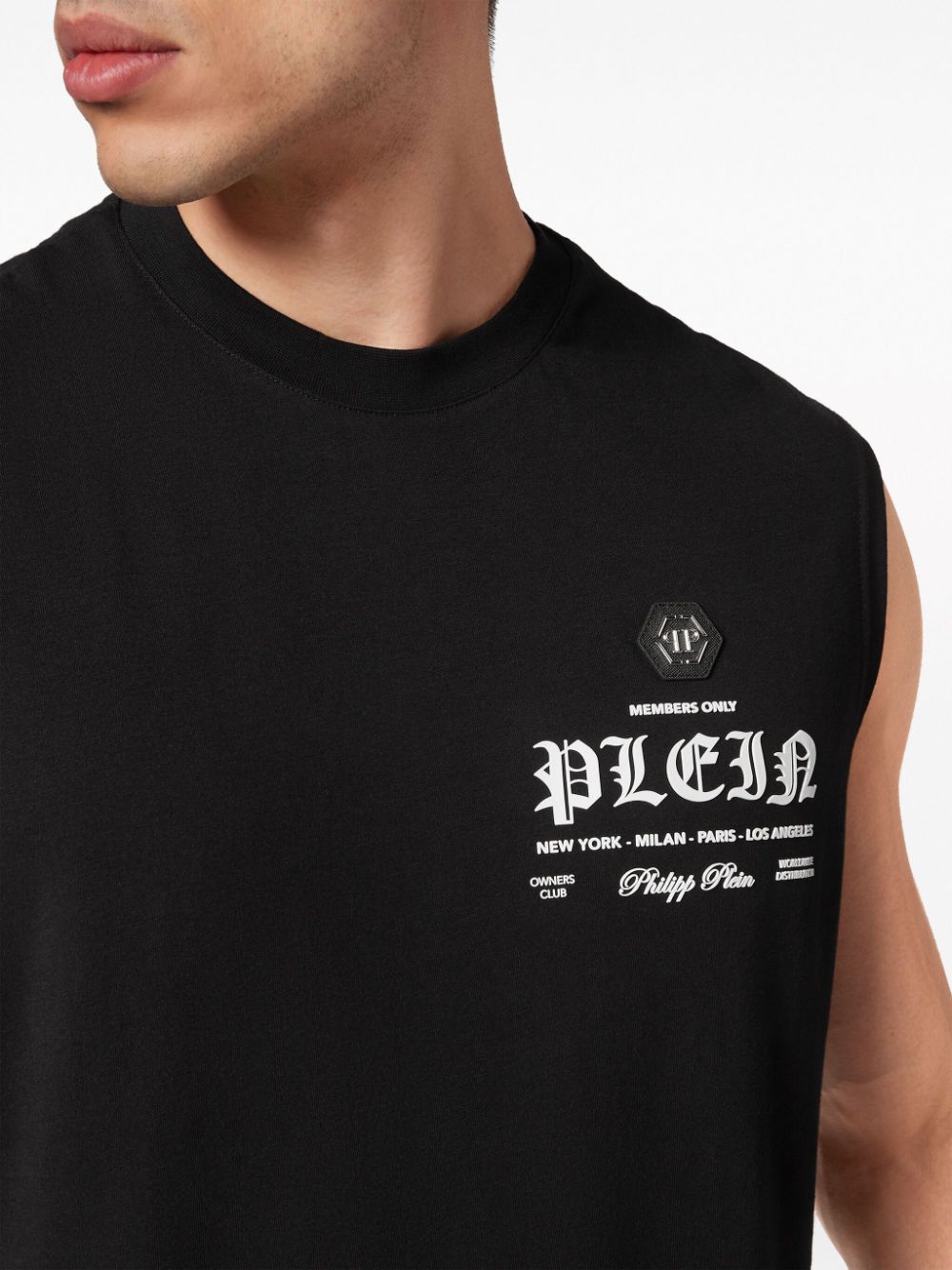Shop Philipp Plein Logo-print Crew-neck Tank Top In Black