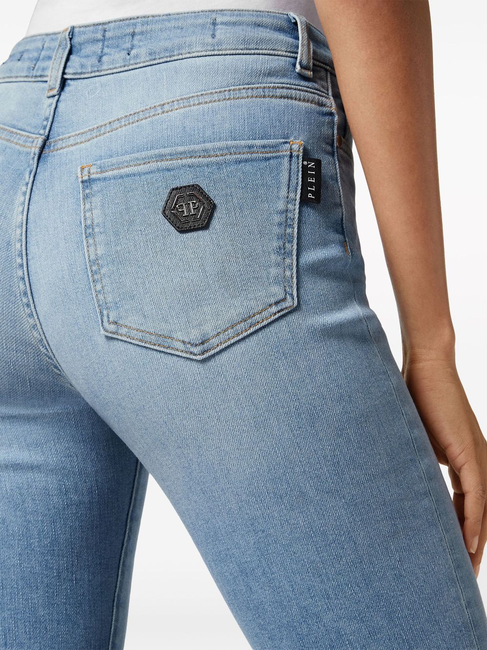 Philipp Plein logo-appliqued flared jeans Women