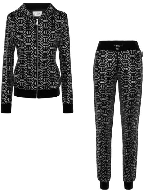 Philipp Plein strass-monogramm chenille tracksuit Women