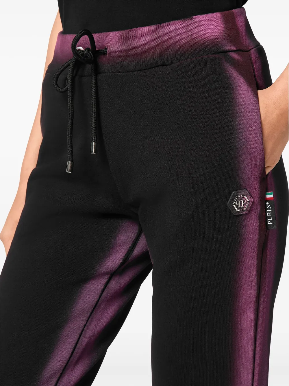 Philipp Plein Fluo Cotton Track Pants In Black