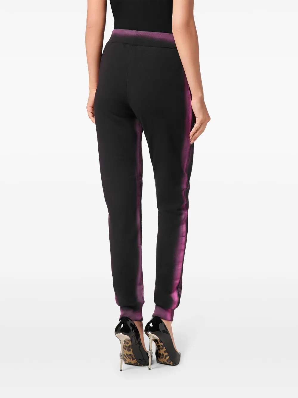 Philipp Plein Fluo Cotton Track Pants In Black