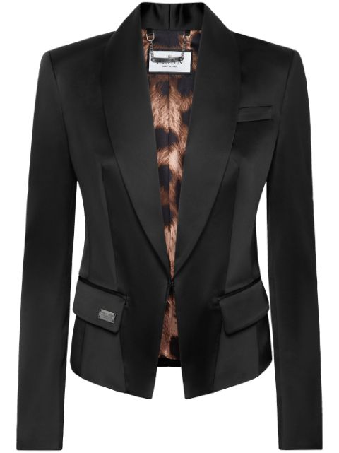 Philipp Plein satin-finish single-breasted blazer Women