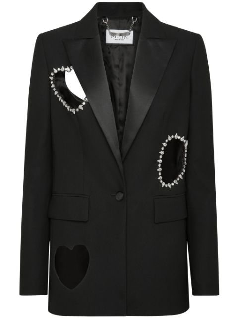 Philipp Plein cut-out detail single-breasted blazer Women