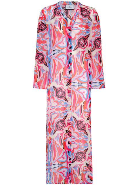 Philipp Plein kaleidoscopic-print silk kaftan Women