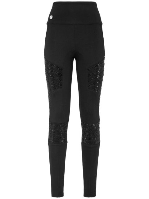 Philipp Plein high-waisted crystal-embellished leggings Women