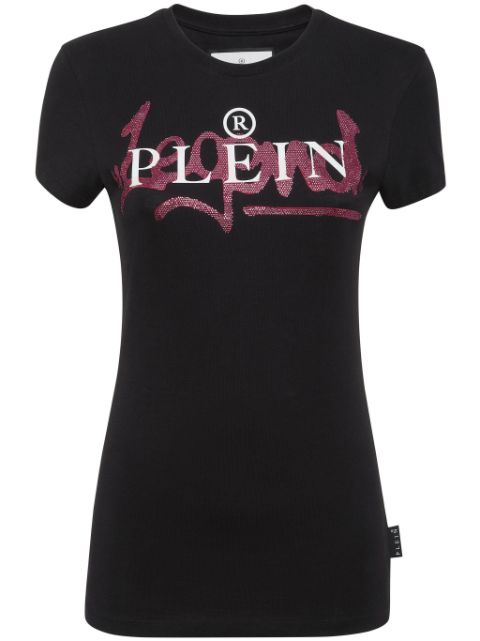 Philipp Plein crystal-embellished logo-print T-shirt Women