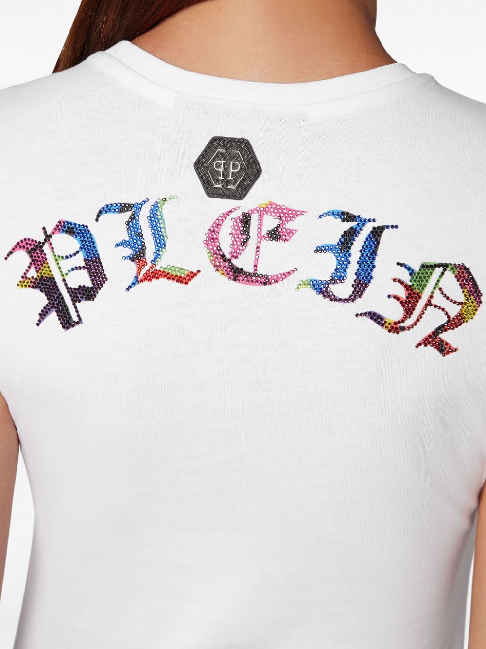 Philipp Plein T-shirt verfraaid met doodskop Wit