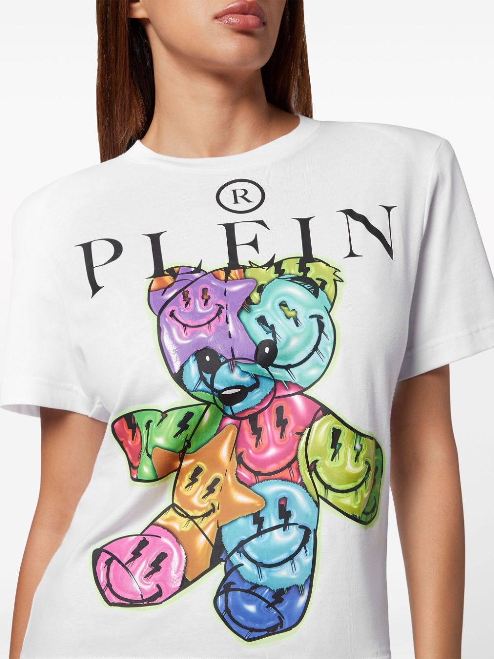 Philipp Plein T-shirt met schoudervullingen Wit