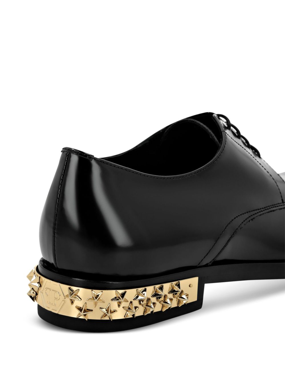 Philipp Plein star stud-embellished leather derby shoes Black