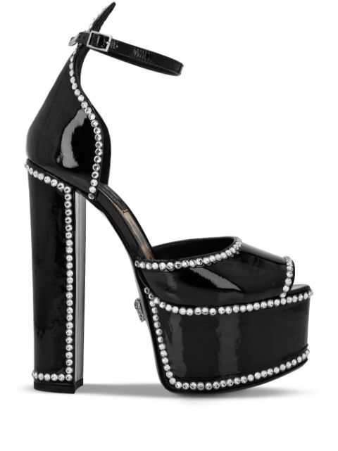 Philipp Plein crystal-embellished heeled platform sandals Women