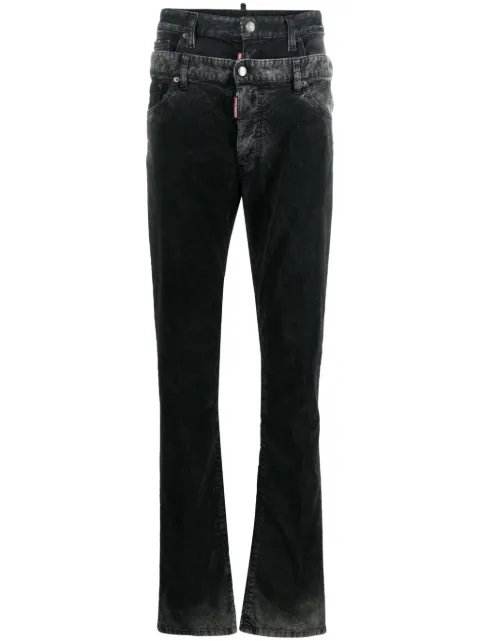 DSQUARED2 layered mid-rise straight-leg jeans
