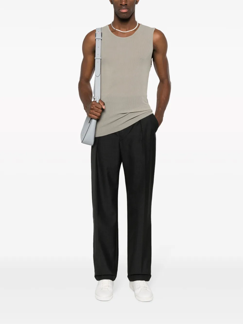 AMI Paris round-neck ribbed tank top - Groen