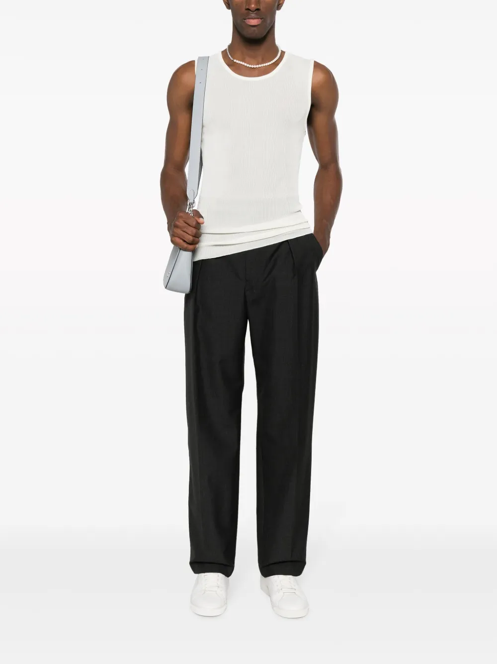AMI Paris ribbed-knit tank top - Beige