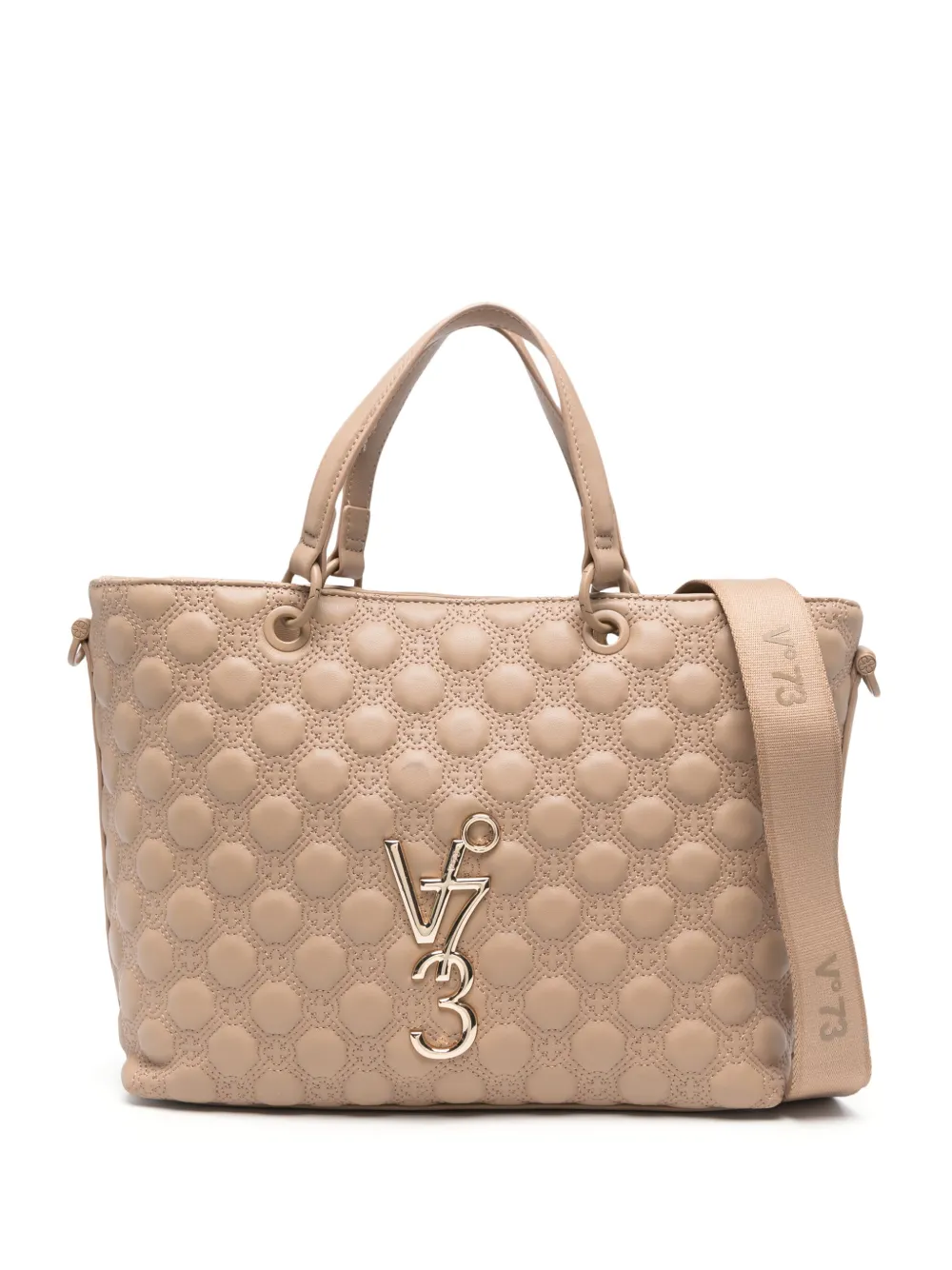 V73 Marzia Matelassé-effect Tote Bag In Brown