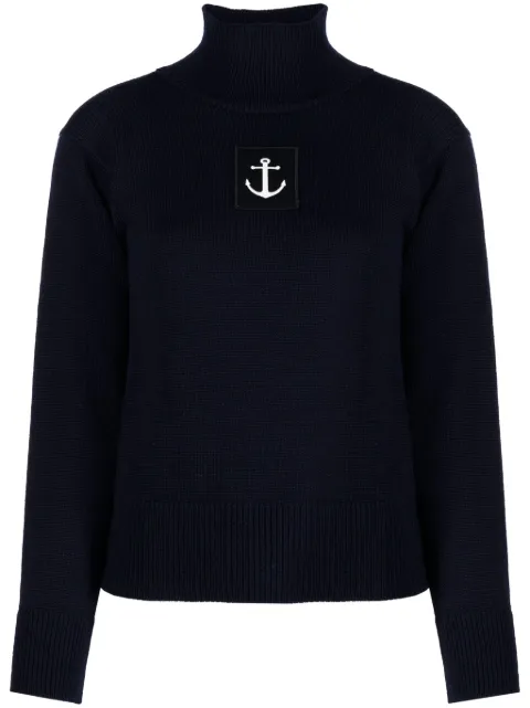 Jil Sander logo-patch high-neck jumper