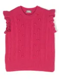 Il Gufo cable-knit virgin wool gilet - Pink