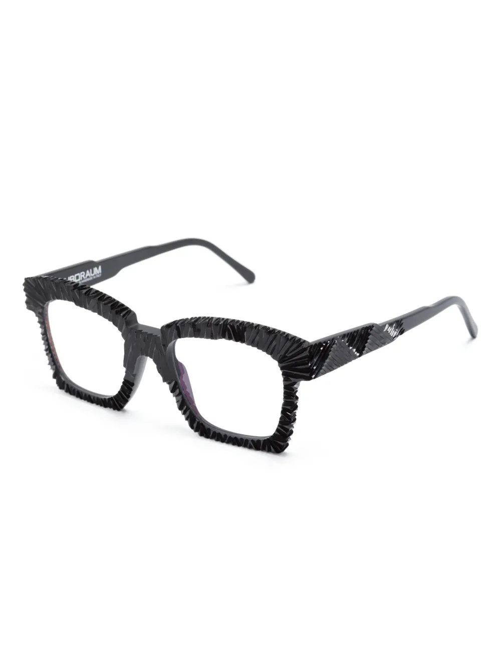 Shop Kuboraum Square-frame Acetate Glasses In Black