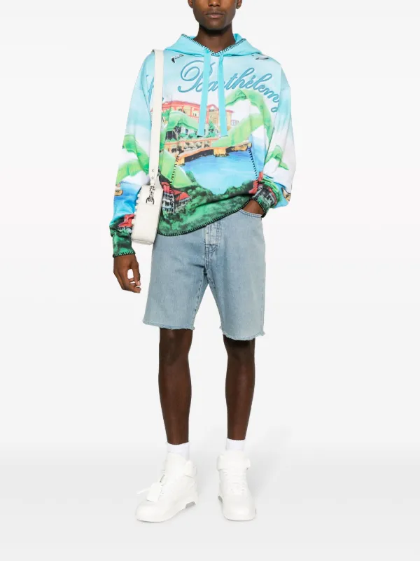 AMIRI グラフィックプリント パーカー AMIRI グラフィック パーカー | ブルー | FARFETCH JP