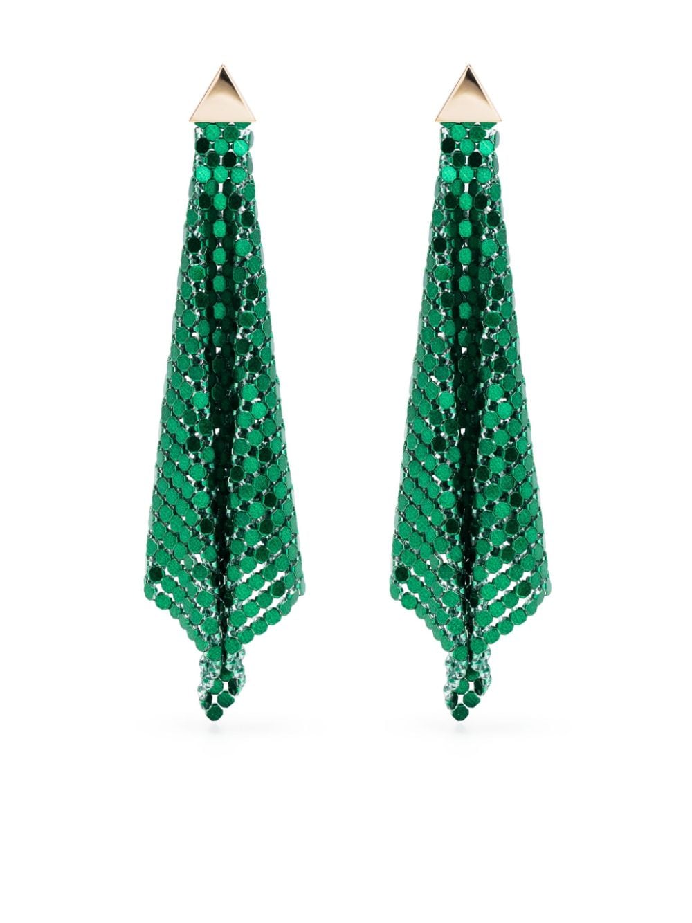 Rabanne Flow Pixel Earrings In Green