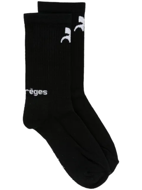 Courrèges calcetines tejidos con logo en intarsia