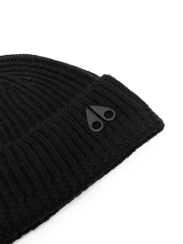 Moose Knuckles ribbed-knit Wool Beanie | Black | FARFETCH