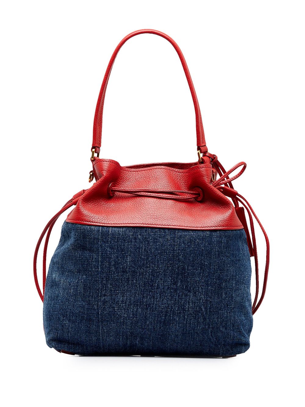 Miu Miu Pre-Owned Bucket-tas met logoplakkaat - Blauw